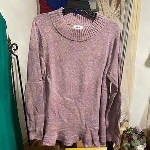 Women's Light Purple Ruffle Sweater